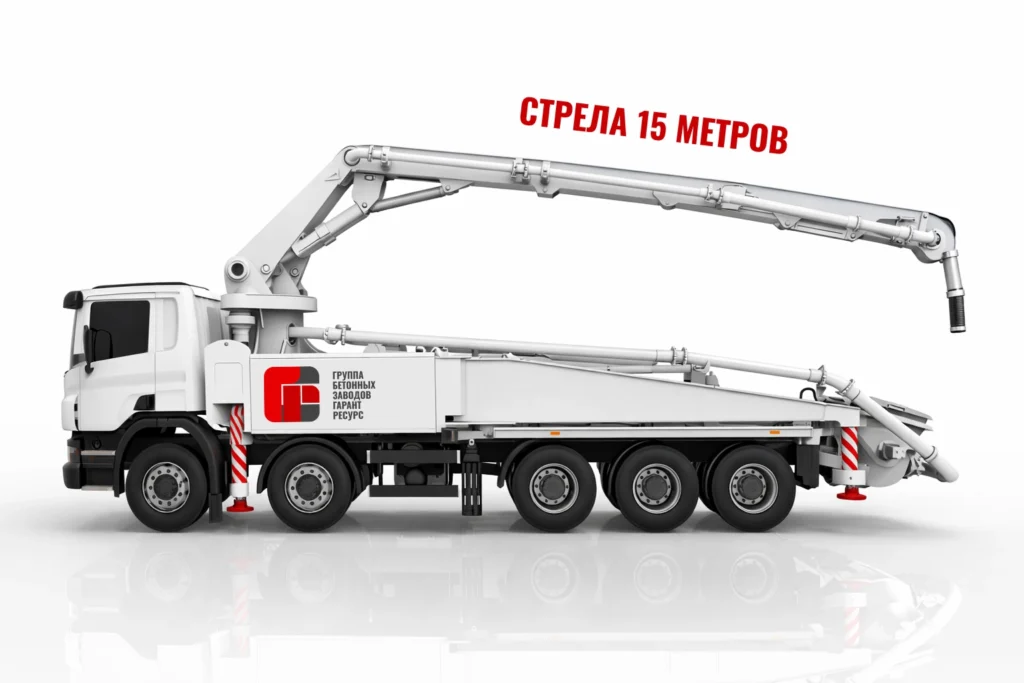Автобетононасос со стрелой 15 м для подачи бетона на объекте в Электроуглях
